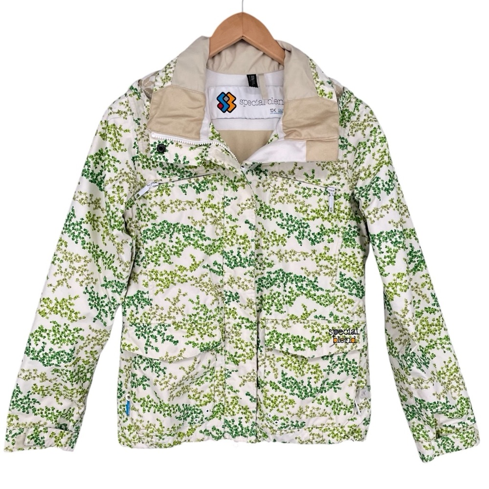 Special Blend 10K Calyx Zip-Up Ski Snowboard Jacket Leaf Branch Pattern